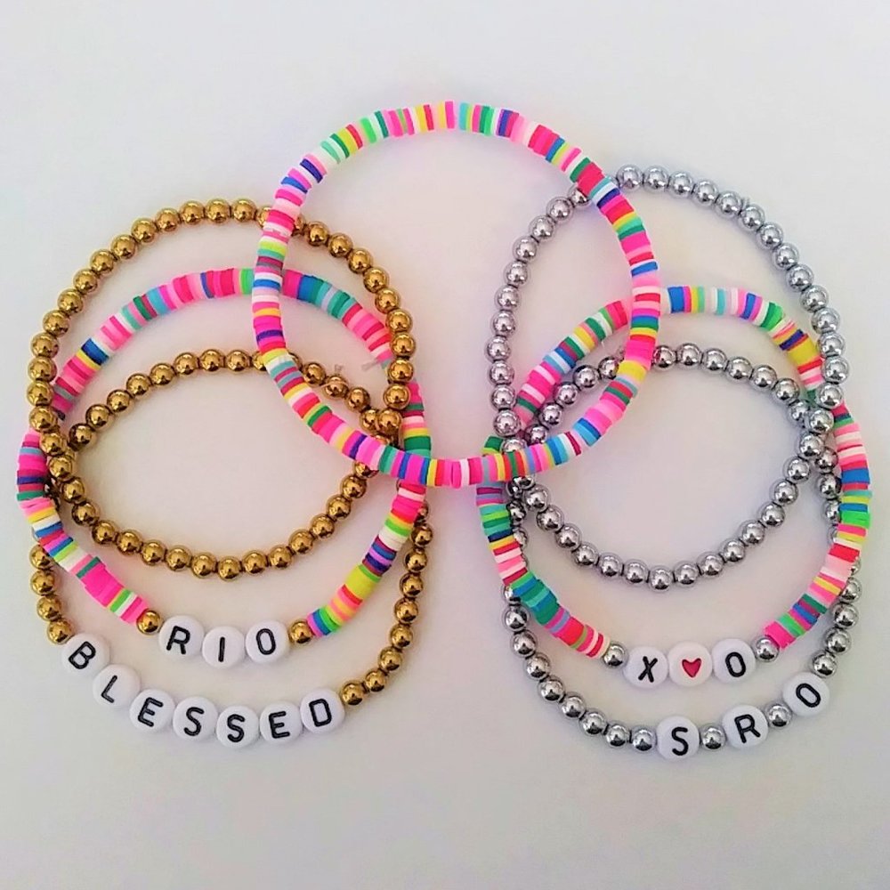 New Personalized Beaded Name/Word Bracelets